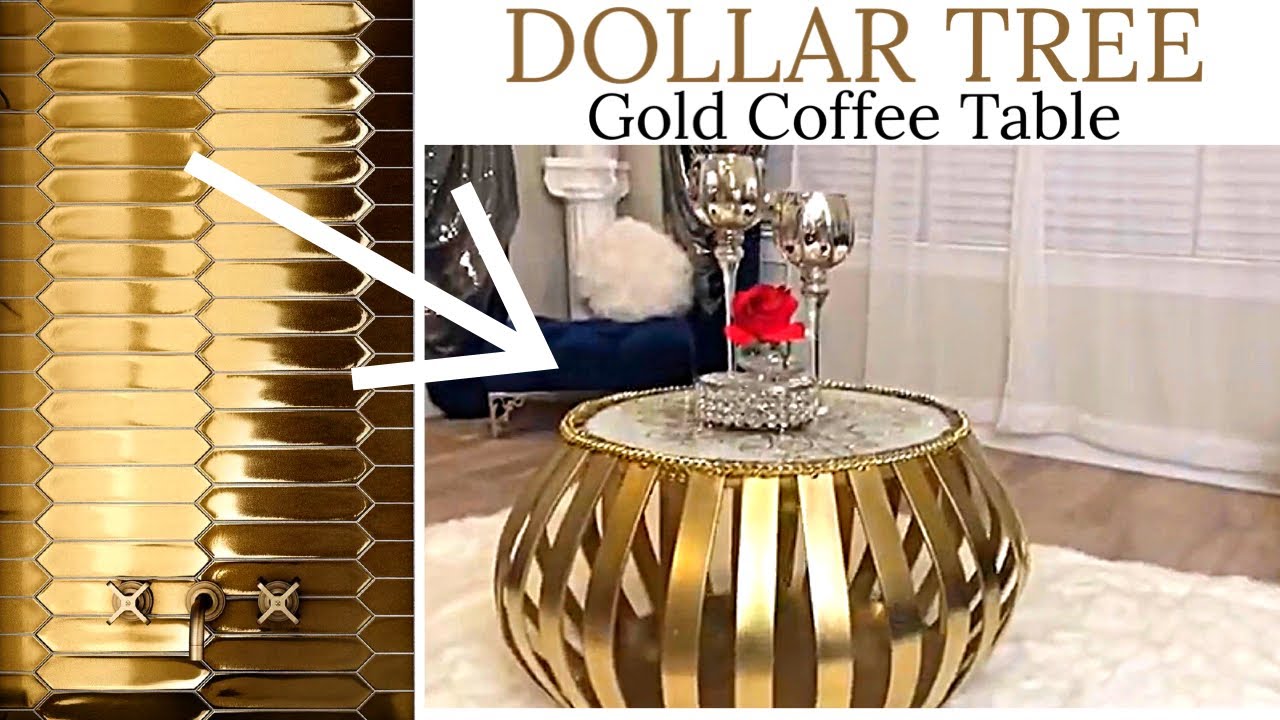 DOLLAR TREE MEETS HOME DEPOT Gold COFFEE TABLE IDEA!