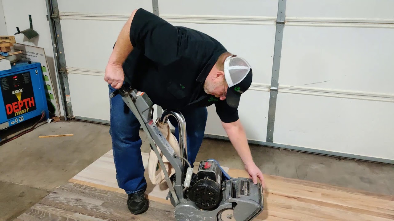 DIY Wood Floor Drum Sanding Step 1