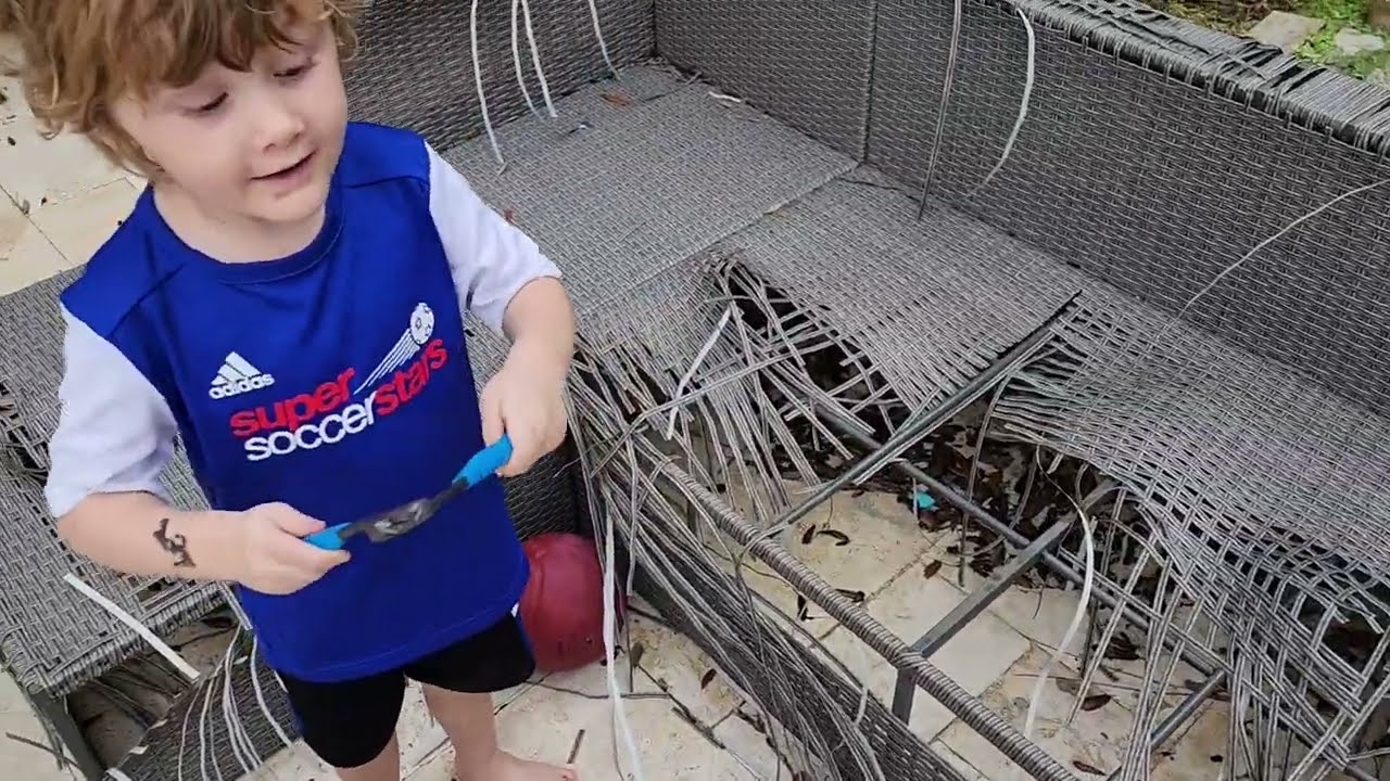 How to Repair Wicker Furniture - Replace wicker/rattan with durable wood slats on sofa and table