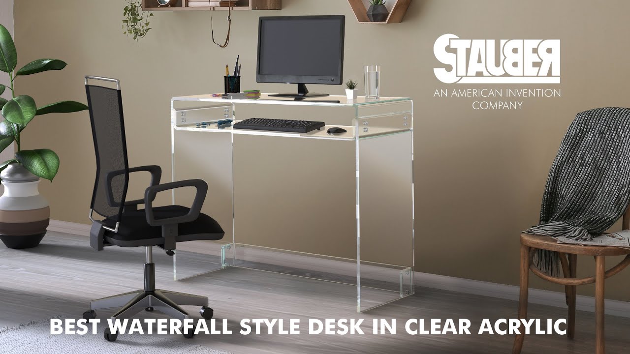 WATERFALL DESK IN CLEAR ACRYLIC ASSEMBLY VIDEO 1