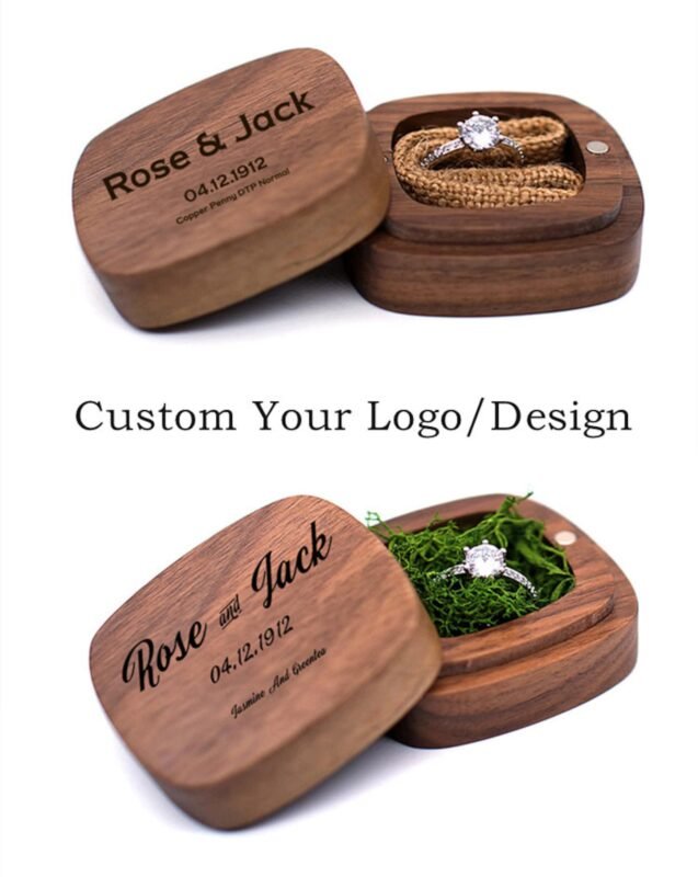 Wooden Custom Wedding Ring Box