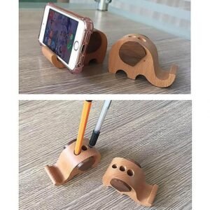 Elephant-Shaped Cell Phone Stand with Pen Holder - glamorwood