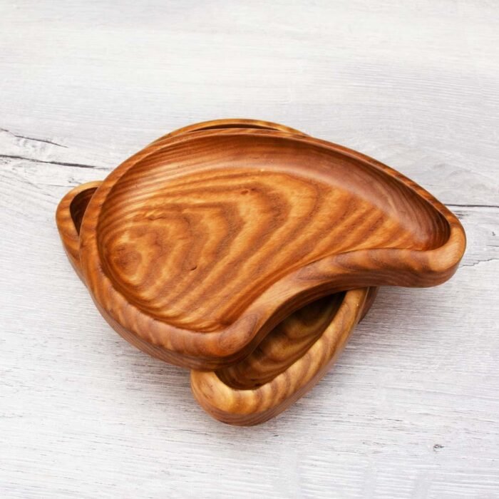 fan shape wooden tray 299027