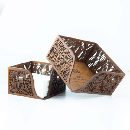 Floral Wood Napkin Holder - glamorwood