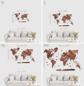 Wood Map World map wall art - glamorwood