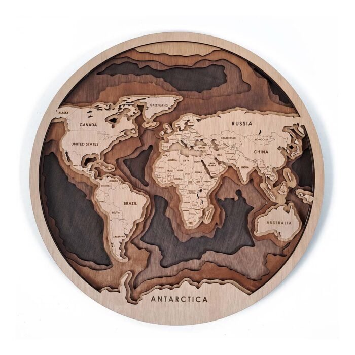 Round map of the world - glamorwood