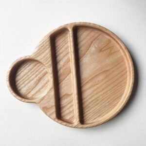 ash wood serving tray with cup holder for food & coffee - glamorwood
