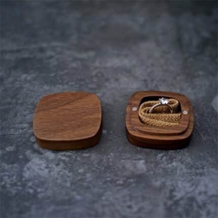 Square Solid Wood Ring Box - glamorwood