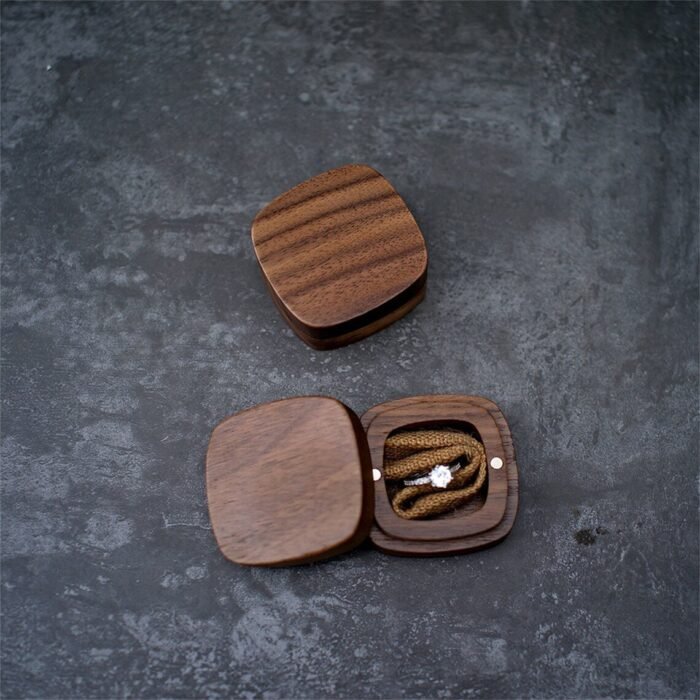 square solid wood ring box 286473