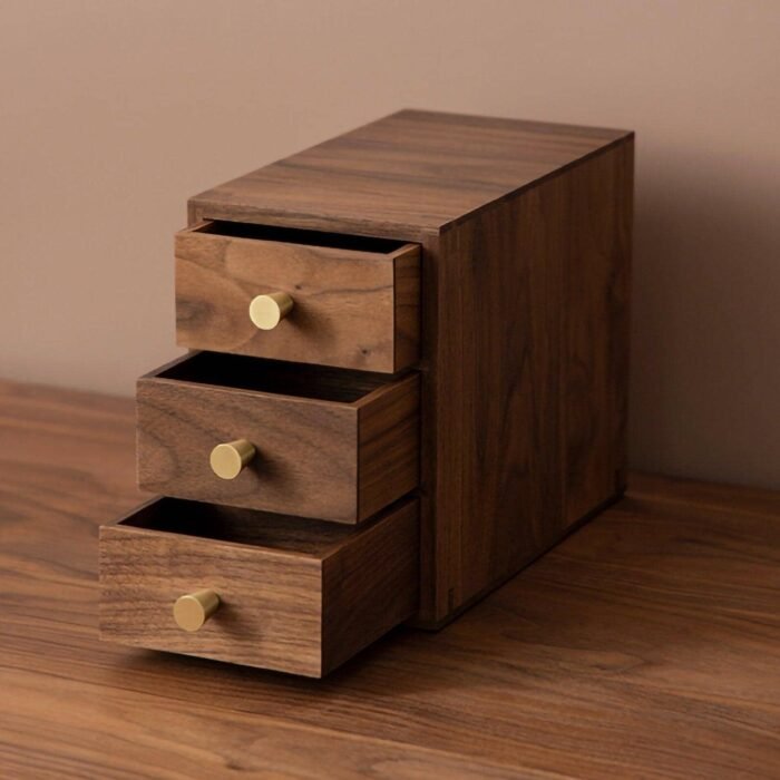 Wood Desk Organizer With Drawers or wooden storage box with drawers