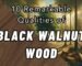 An earthy-toned oil painting of a sustainable black walnut wood forest management scene