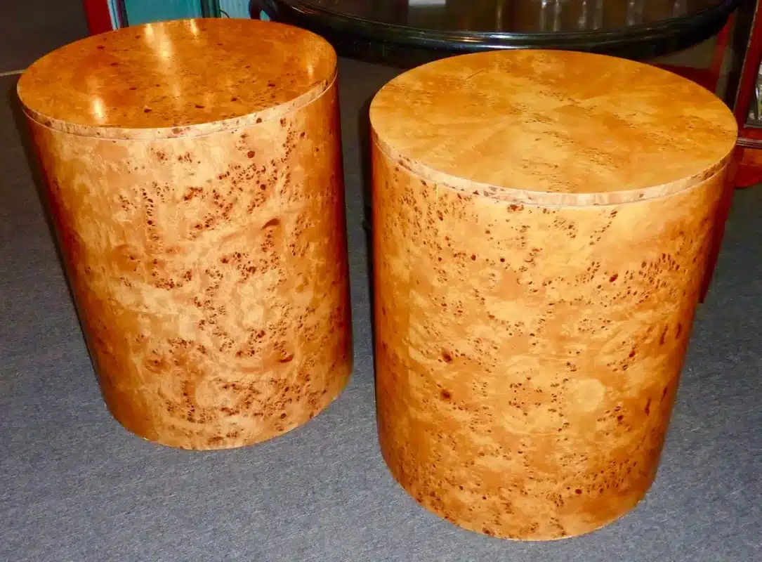 Drum Tables in Birdseye Maple