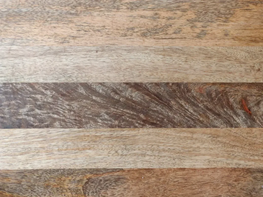 Close up polished Mango wood lumber texture