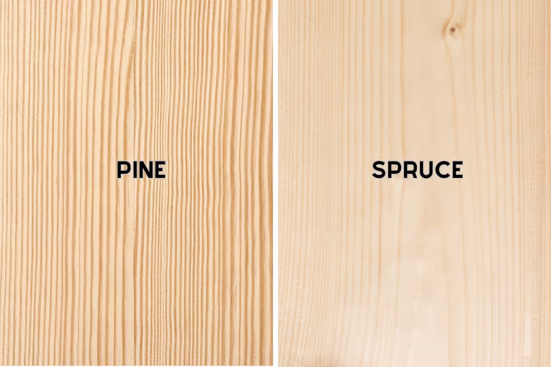 Comparison of pine and spruce wood