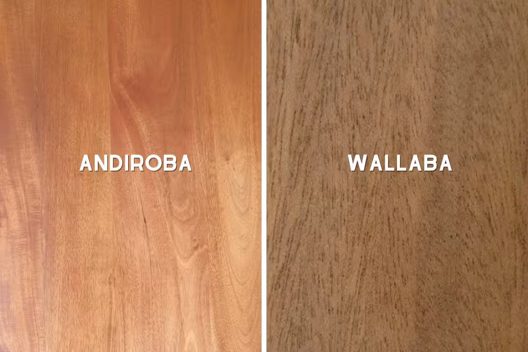 Two types of wood, Andiroba and Wallaba