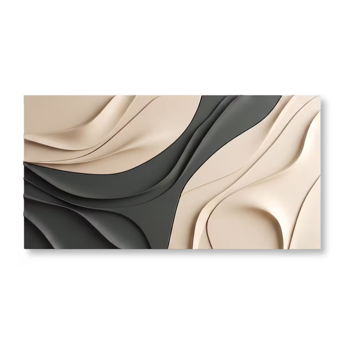 flowing-waves-abstract-wall-art-glamorwood Handcrafted 3D carved abstract wood wall art with flowing wave design in beige and green